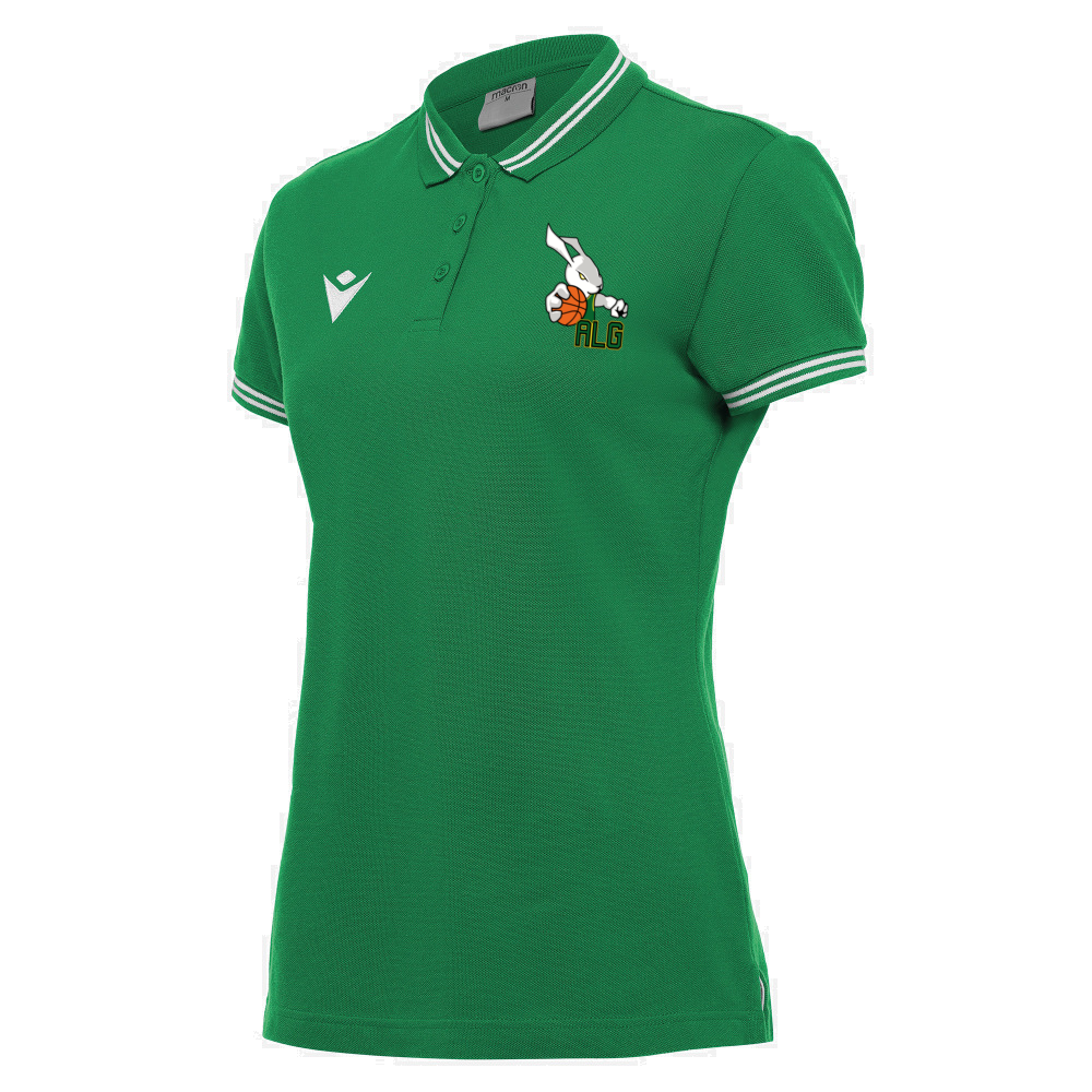 Macron Hambo polo femme vert logo brodé | Image 1