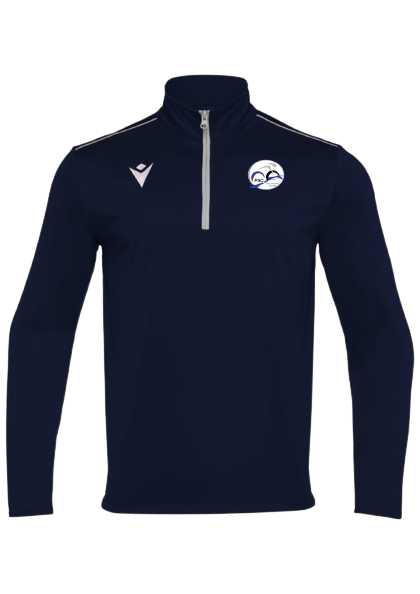 Macron 1/4 zip havel navy avec logo brodé | Image 1