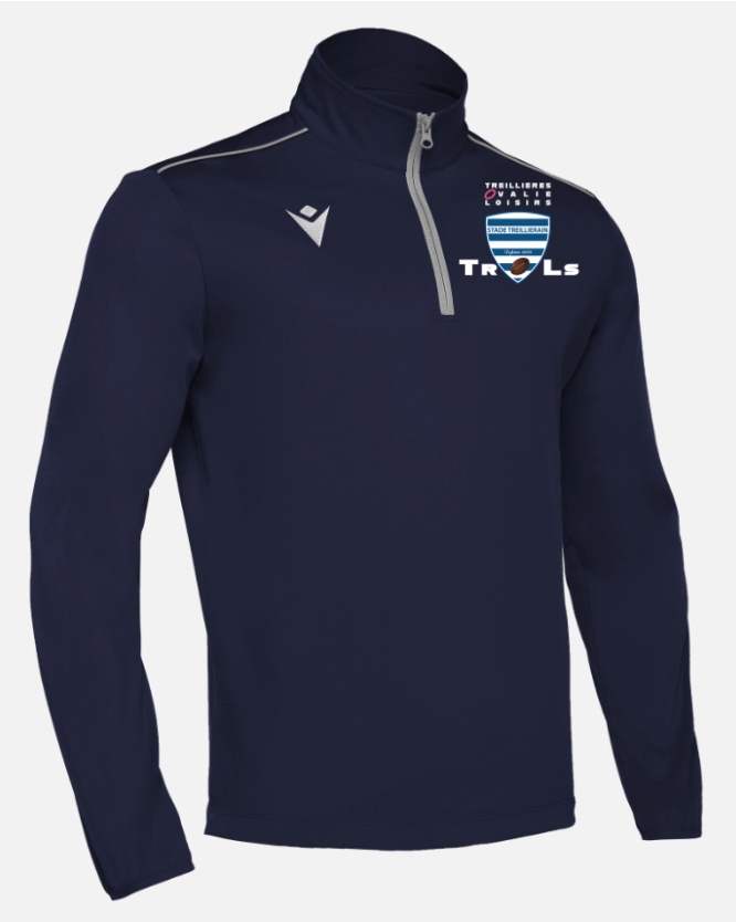 Macron Sweat 1/4 zip havel navy avec logo brodé | Image 1