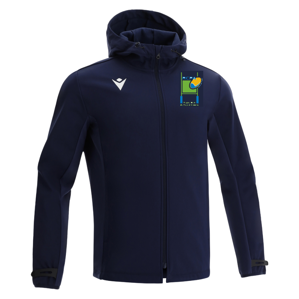 Macron Soft-shell avec capuche himalaya navy avec logo brodé | Image 1