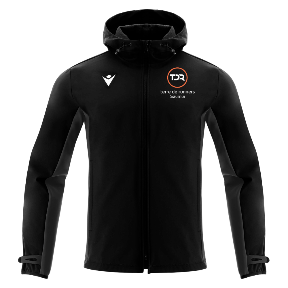 Macron Softshell avec capuche himalaya noir logo tdr brodé | Image 1