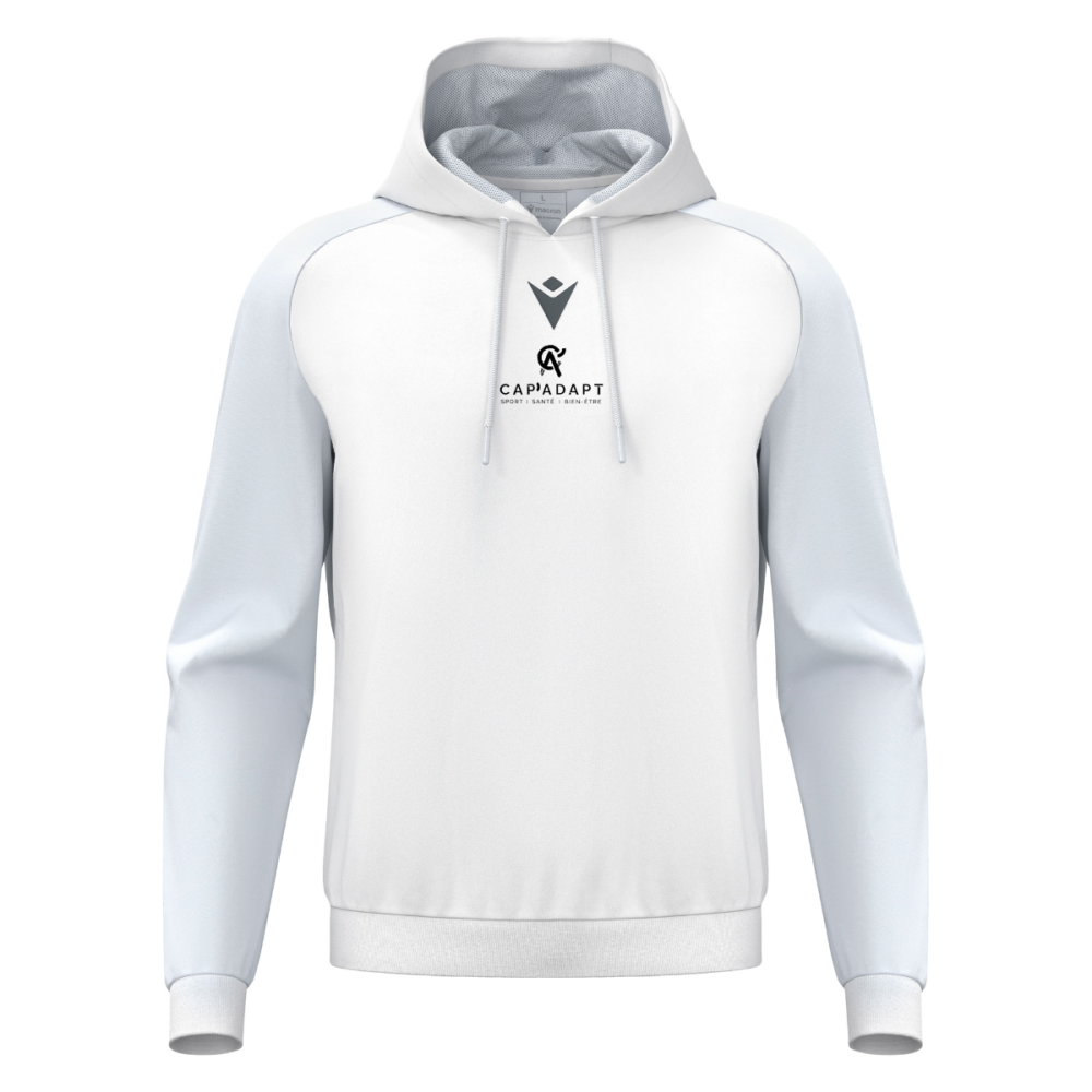 Macron Sweat à capuche horn blanc logo sérigraphié | Image 1