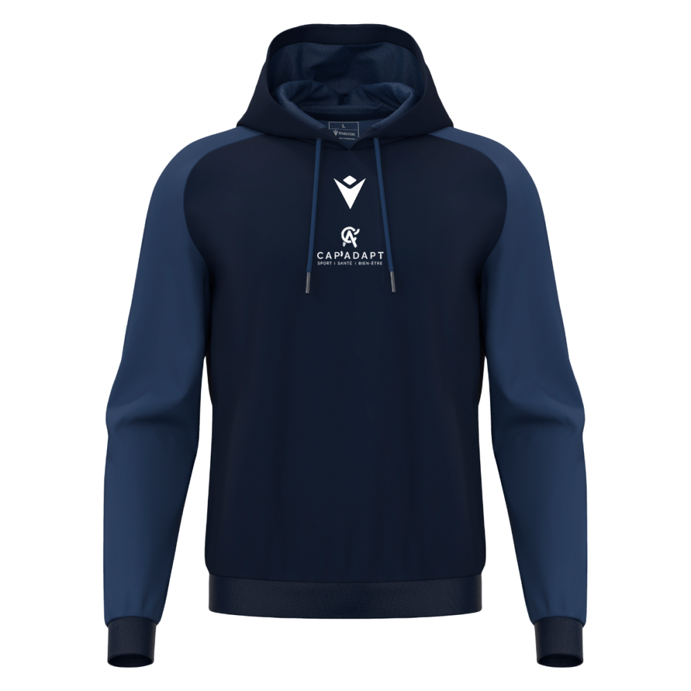 Macron Sweat à capuche horn navy logo sérigraphié | Image 1