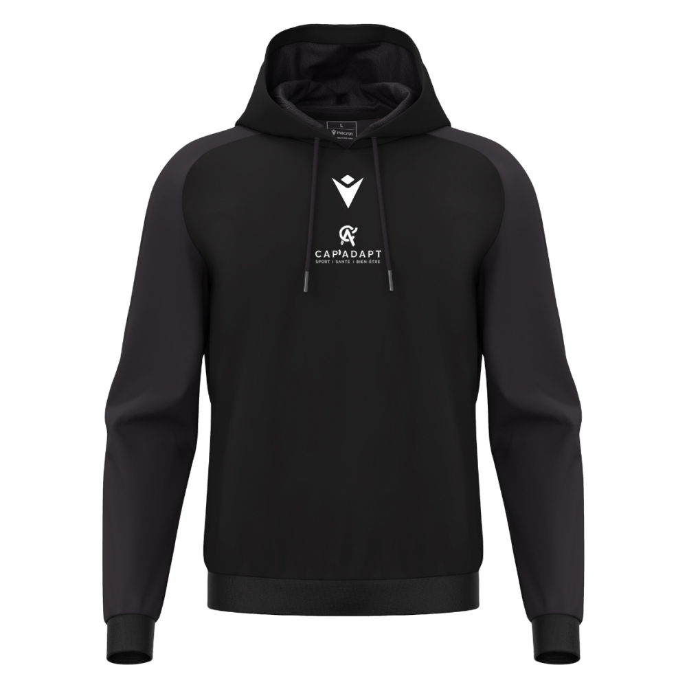 Macron Sweat à capuche horn noir logo sérigraphié | Image 1