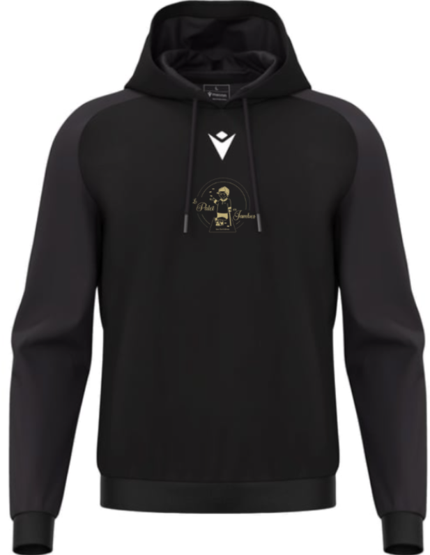 Macron Sweat capuche horn noir avec logo floqué | Image 1