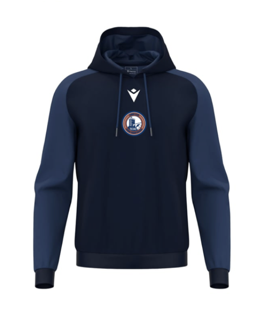 Macron Sweat capuche horn navy avec écusson | Image 1