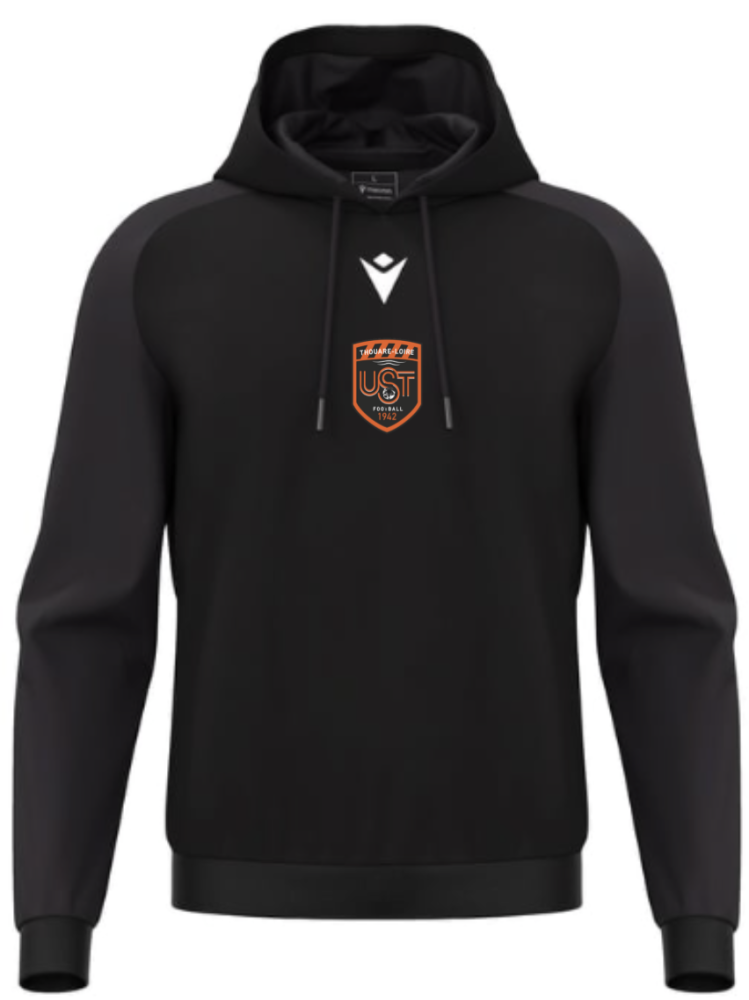 Macron Sweat capuche horn noir avec logo floqué | Image 1