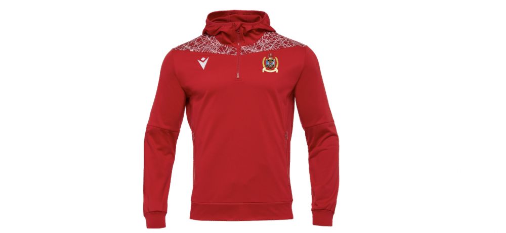 Macron Ishtar 1/4 zip hoody red/wht jr | Image 1