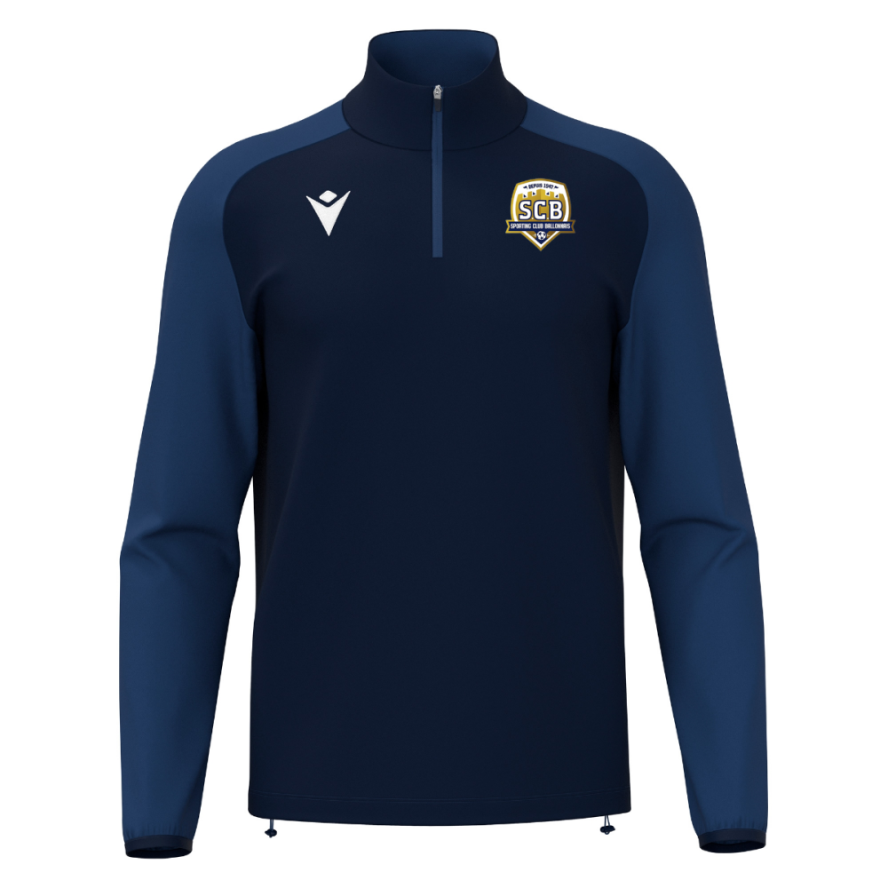 Macron Sweat 1/4 zip isen navy logo sérigraphié | Image 1