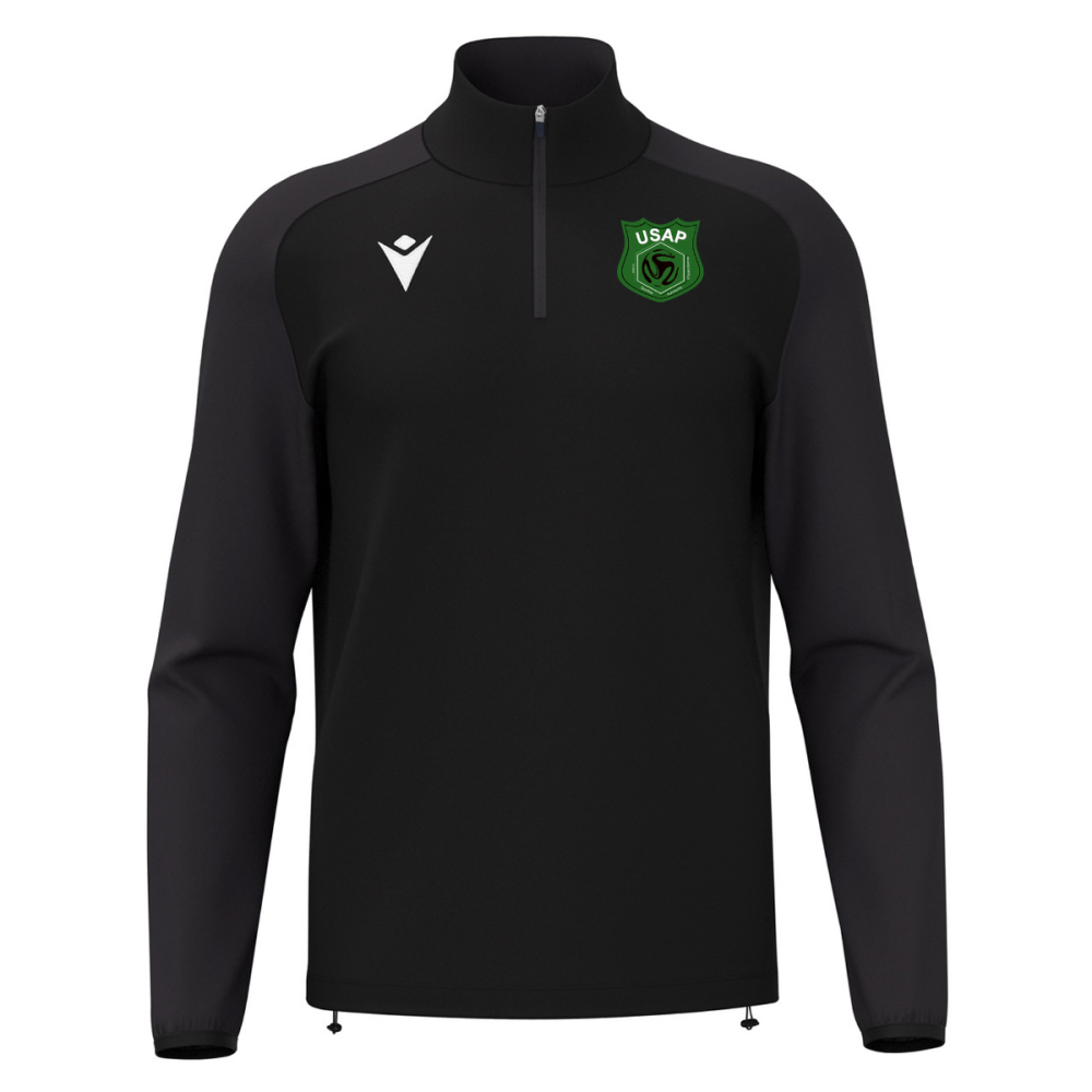 Macron Sweat 1/4 zip isen noir logo thermocollé | Image 1