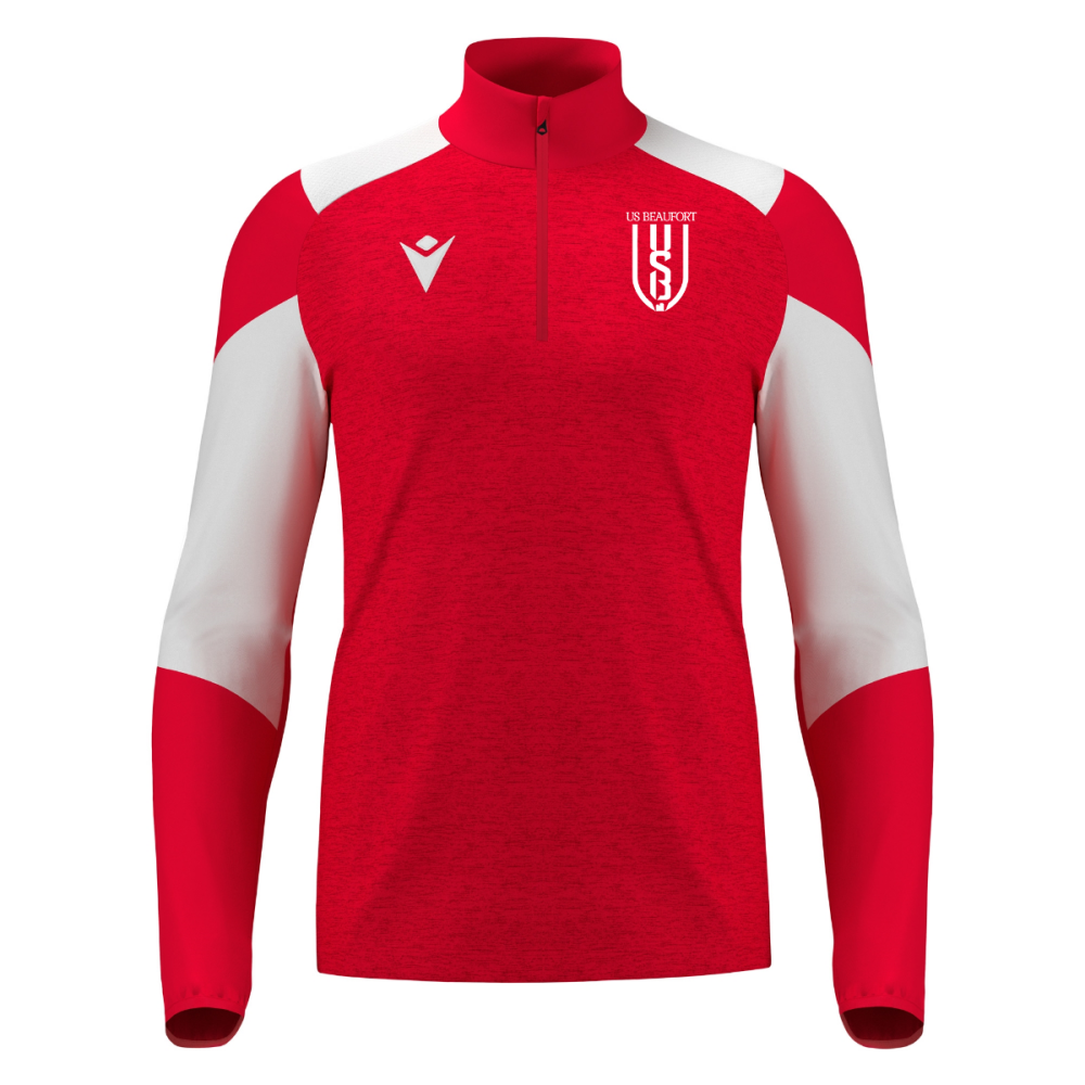 Macron Sweat 1/4 zip pro izel rouge/blanc logo sérigraphié | Image 1