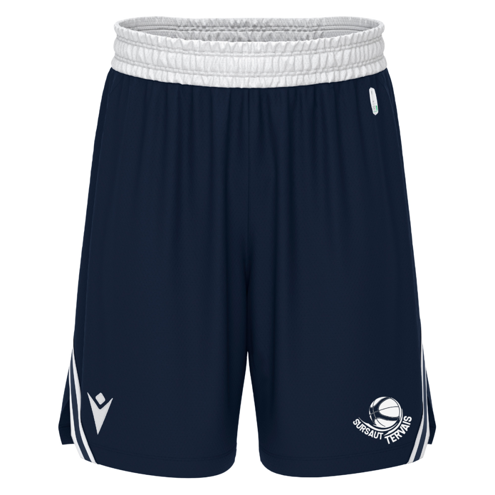 Macron Short kansas eco navy/blanc logo sérigraphié | Image 1