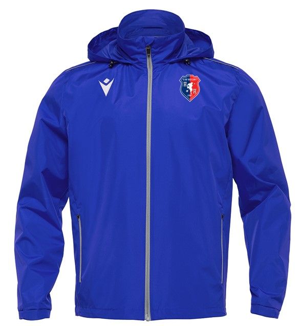 Macron Veste de pluie avec capuche lyngen bleu roi avec logo club brodé | Image 1