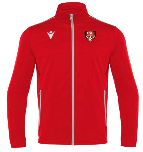 Macron Veste de sortie nemesis rouge avec logo floqué | Image 1