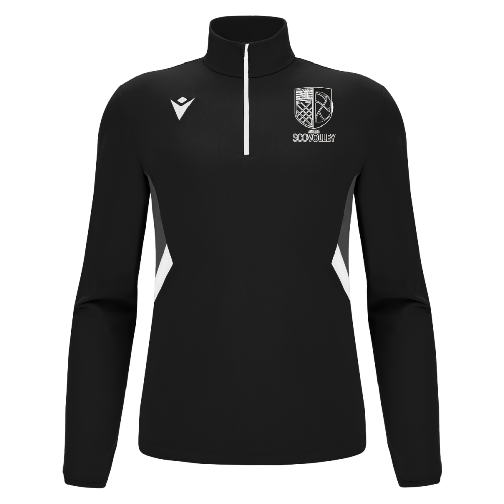 Macron Sweat 1/4 zip piave noir/blanc logo sérigraphié | Image 1