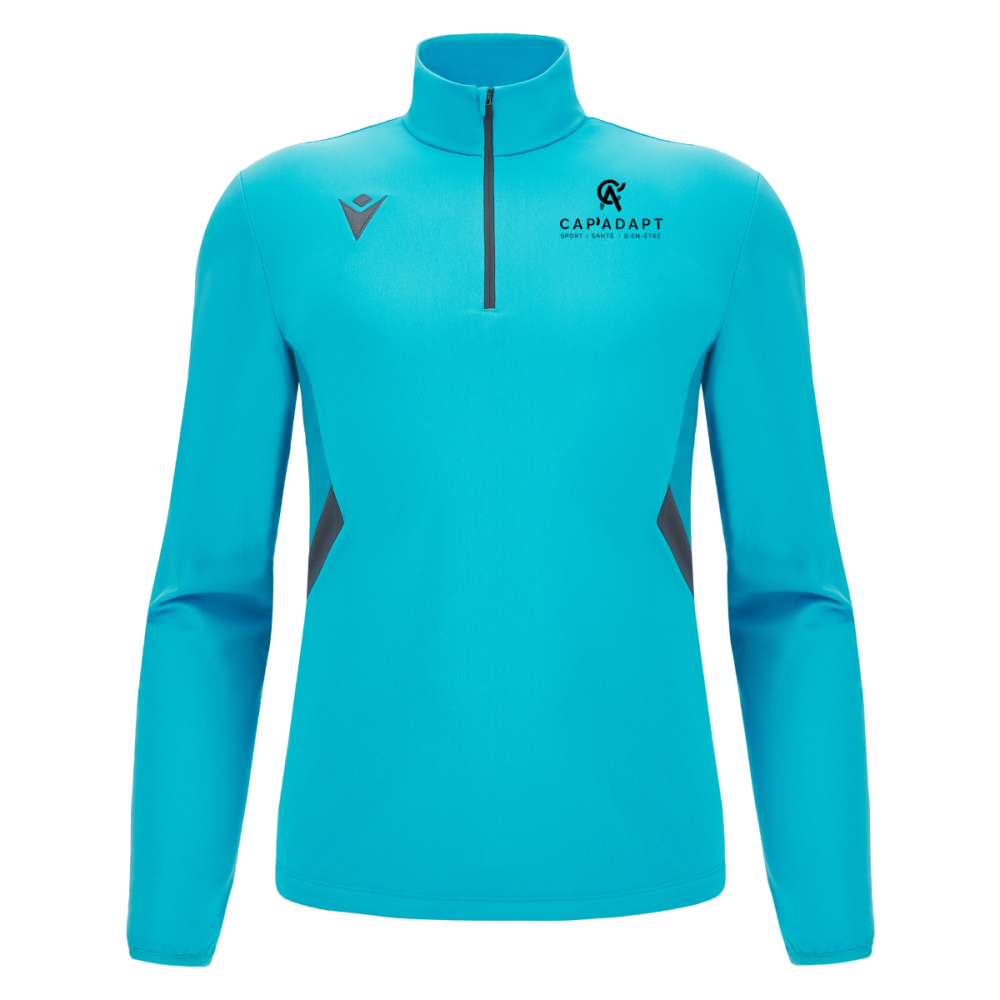 Macron Sweat 1/4 zip piave bleu ciel/gris logo sérigraphié | Image 1