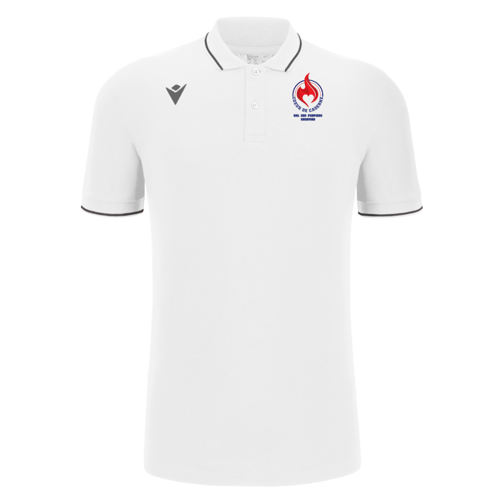 Macron Polo coton comedy blanc logo coeur de caserne brodé | Image 1