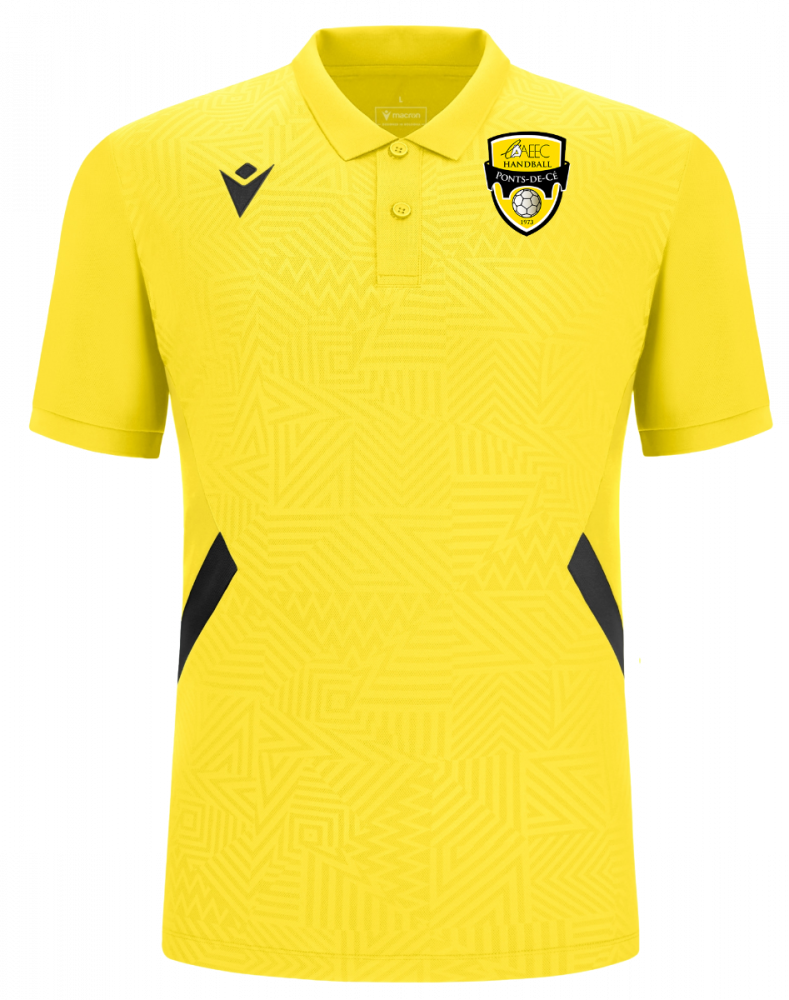 Macron Polo polyester rap jaune noir logo s | Image 1