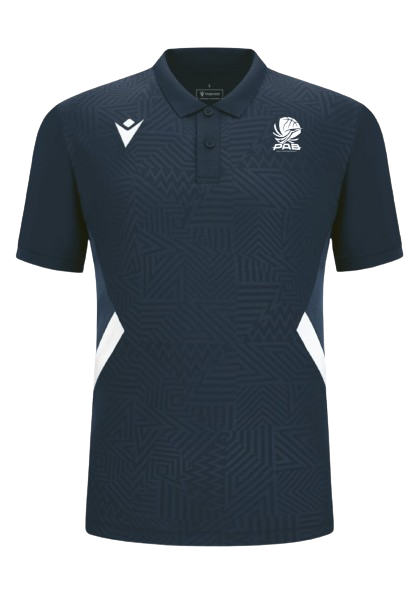 Macron Rap polo navy avec logo floqué | Image 1