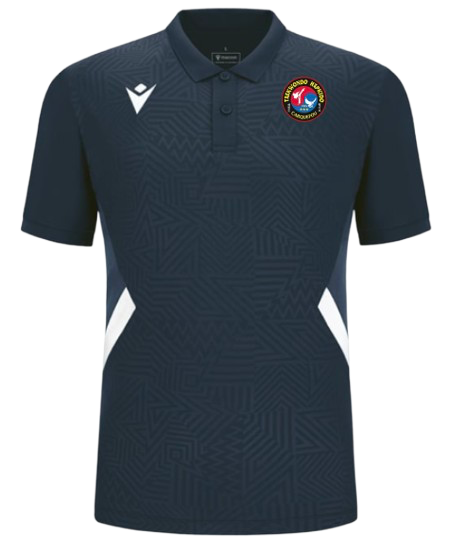 Macron Polo rap navy avec logo floqué écriture dos | Image 1
