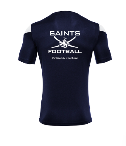 Macron Usta football polis t-shirt. navy/white | Image 1