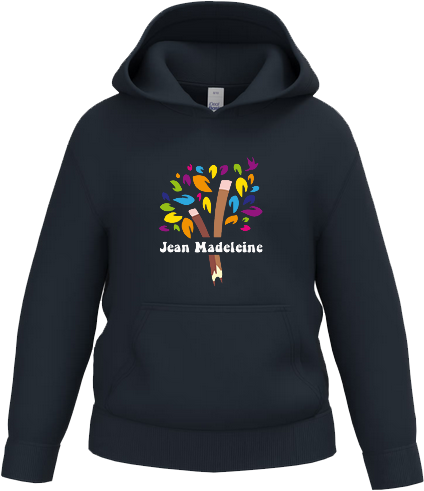 Macron Sweat capuche enfant bleu marine logo ape face | Image 1