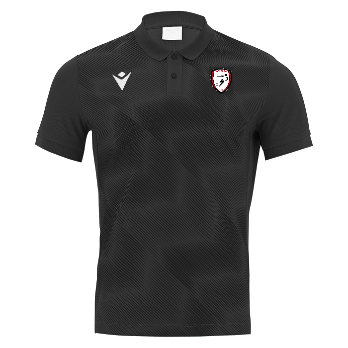 Macron Polo polyester thavil noir avec logo club sérigraphié | Image 1