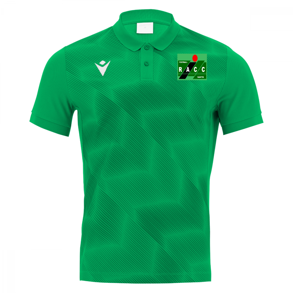 Macron Polo de sortie polyester thavil vert avec logo brodé | Image 1