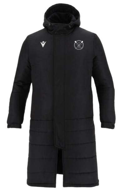 Macron Parka longue turvey noire avec logo brodé | Image 1