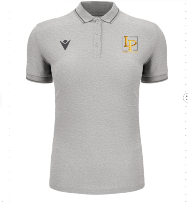 Macron Polo féminin waltz gris avec logo brodé | Image 1