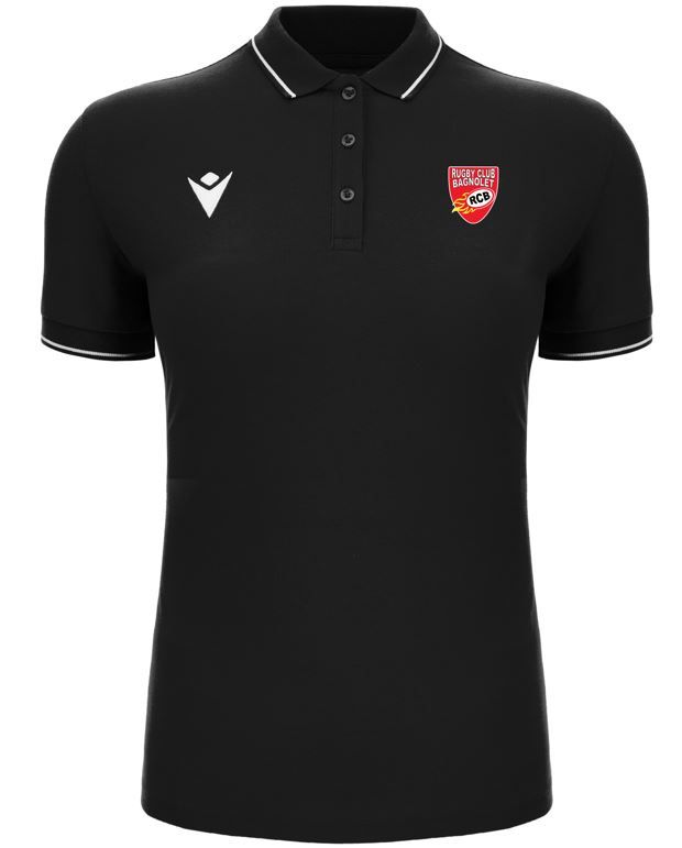Macron Polo watlz femme coton noir - logoté | Image 1