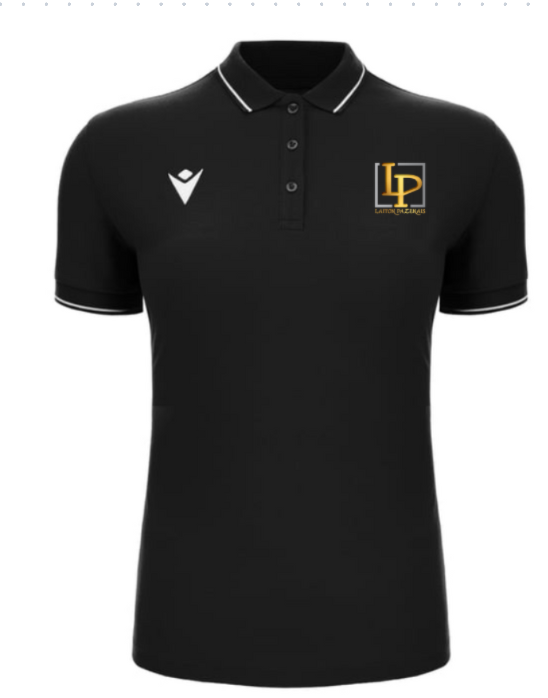 Macron Polo féminin waltz noir avec logo brodé | Image 1