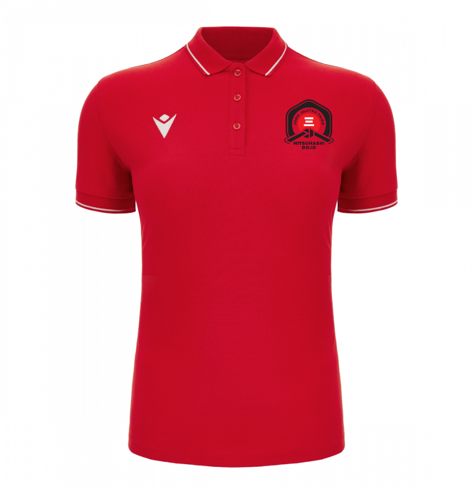 Macron Polo féminin waltz rouge avec logo brodé | Image 1