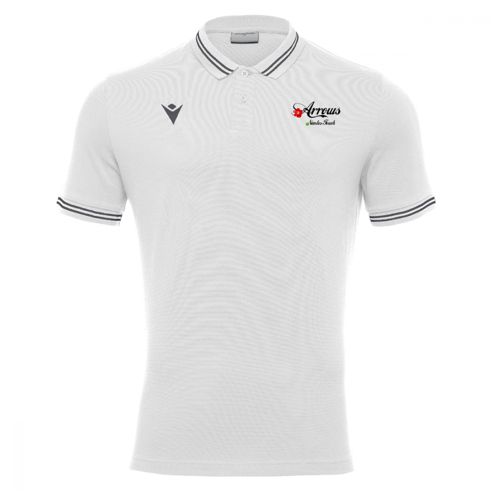 Macron Polo de sortie en coton homme yukar blanc avec logo brodé | Image 1
