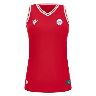 Maillot basket femme tellurium rouge - logo tissé