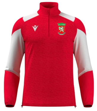 Sweat 1/4 zip cuzco rouge/blanc avec logo brodé