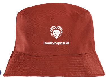 Deaflympicsgb red supporters bucket hat