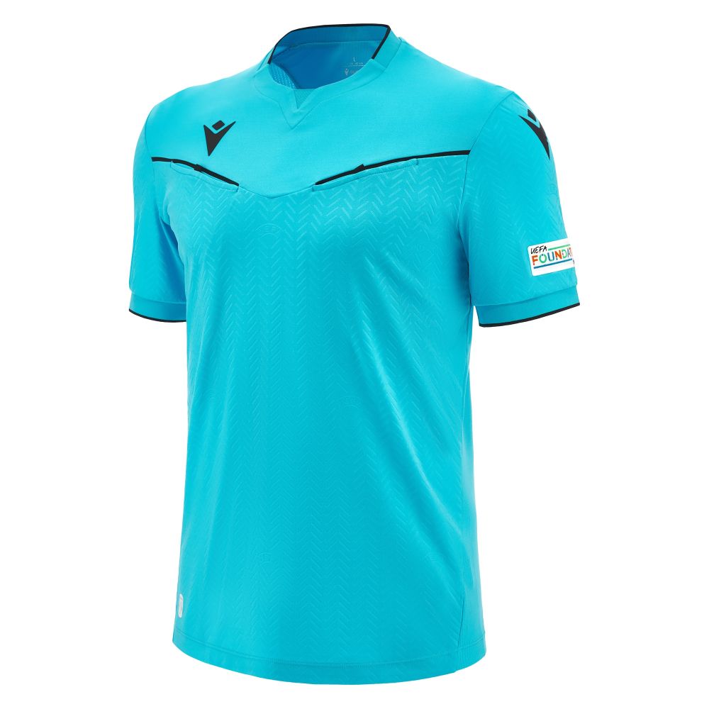 Macron Uefa ref 23/25 matchday man shirt nsky/blk ss | Image 1
