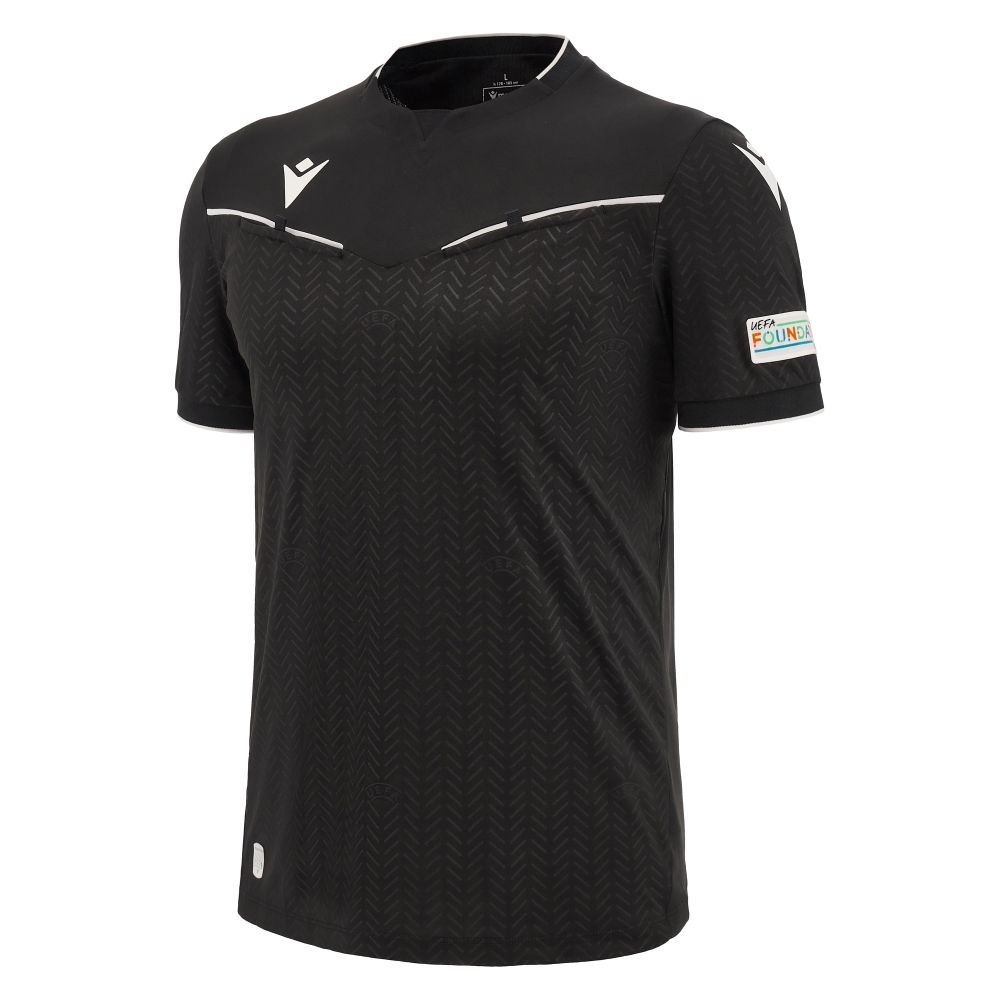 Macron Uefa ref 23/25 matchday man shirt blk/wht ss | Image 1
