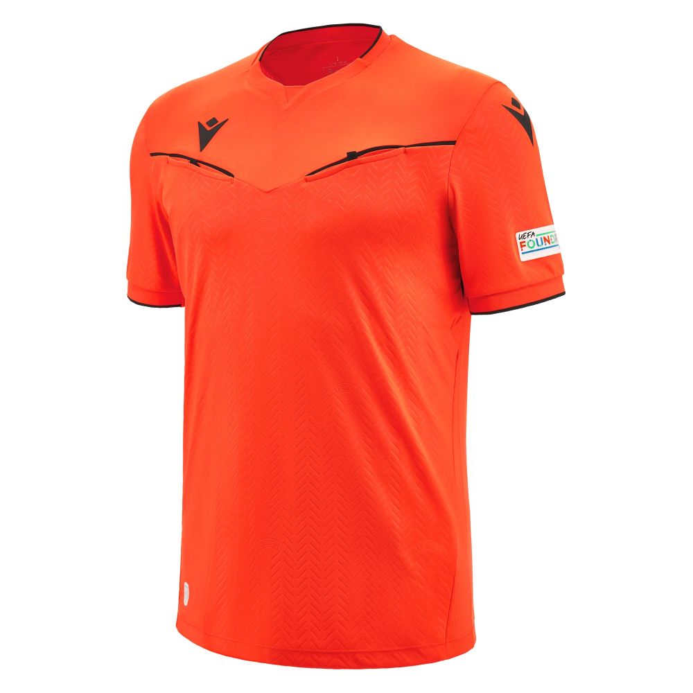 Macron Uefa ref 23/25 matchday man shirt nred/blk ss | Image 1
