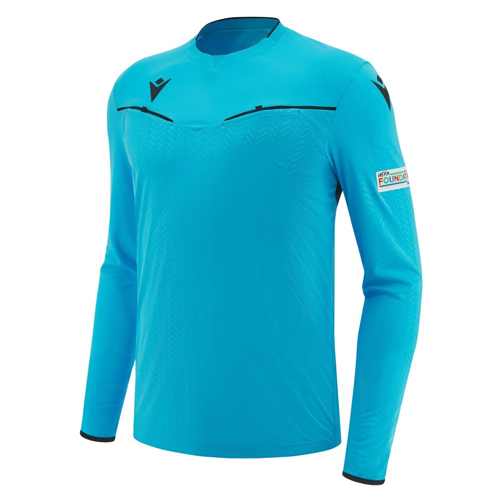 Macron Uefa ref 23/25 matchday man shirt nsky/blk ls | Image 1