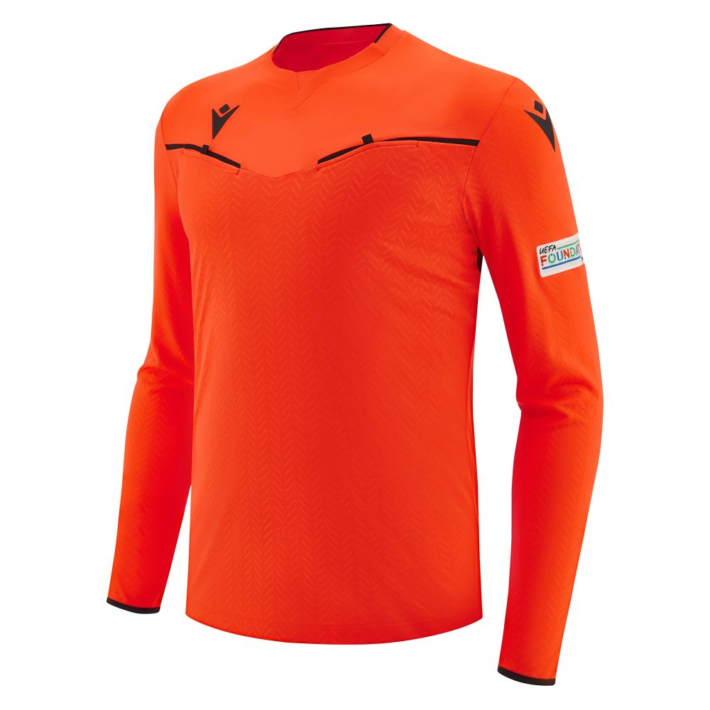Macron Uefa ref 23/25 matchday man shirt nred/blk ls | Image 1