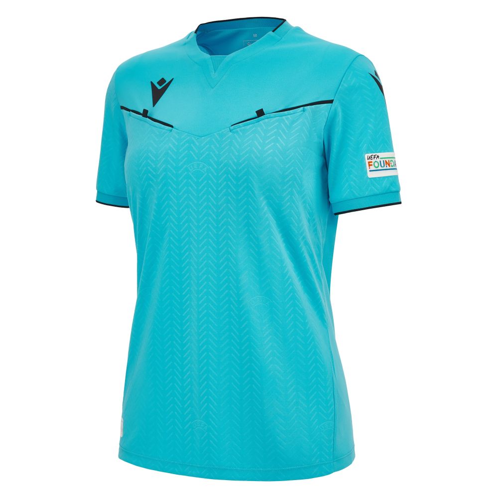 Macron Uefa ref 23/25 matchday woman shirt nsky/blk ss | Image 1