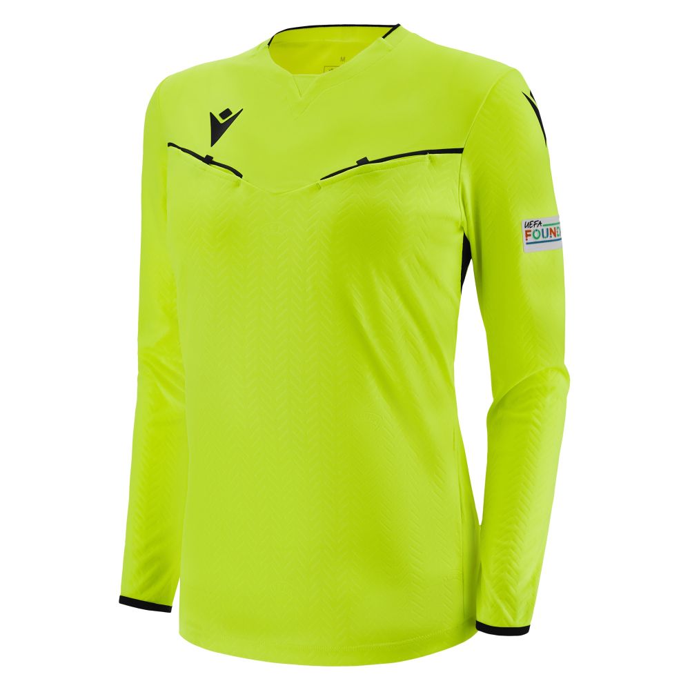 Macron Uefa ref 23/25 matchday woman shirt nyel/blk ls | Image 1