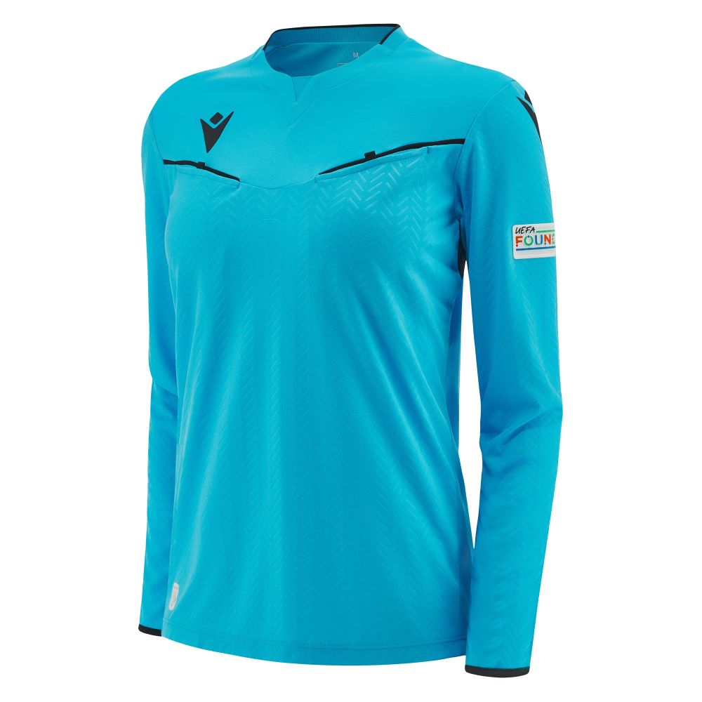 Macron Uefa ref 23/25 matchday woman shirt nsky/blk ls | Image 1