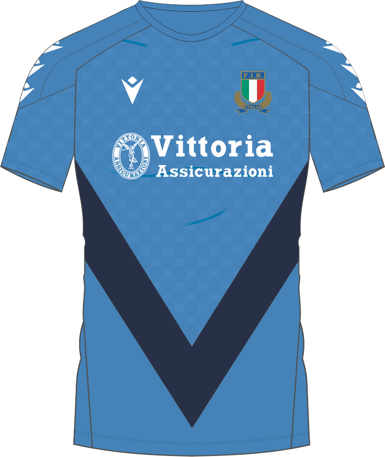 Macron Fir m24/25 trng shirt ss azr/nav sr | Immagine 1