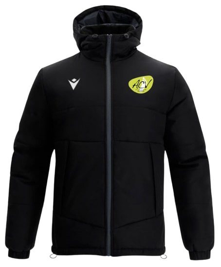 Macron Bomber andes noir avec logo brodé écriture dos | Image 1