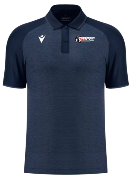 Macron Polo mixte polyester aulos navy avec logo floqué | Image 1