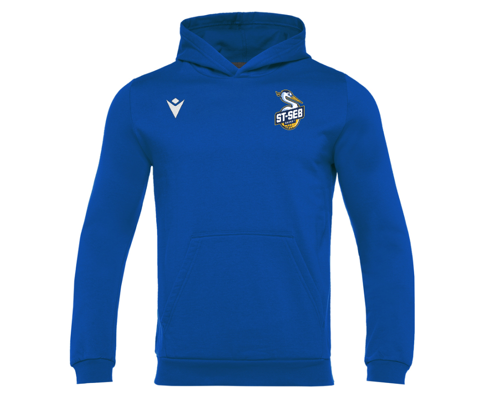 Macron Sweat coton banjo hero bleu royal avec logo brodé | Image 1