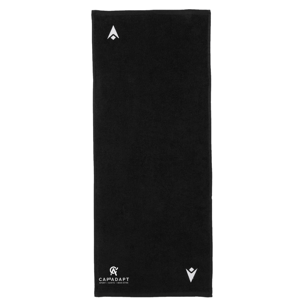 Macron Serviette bise 40x90cm noir logo brodé | Image 1